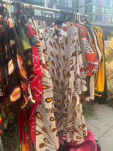 Afro-Print Button up dress