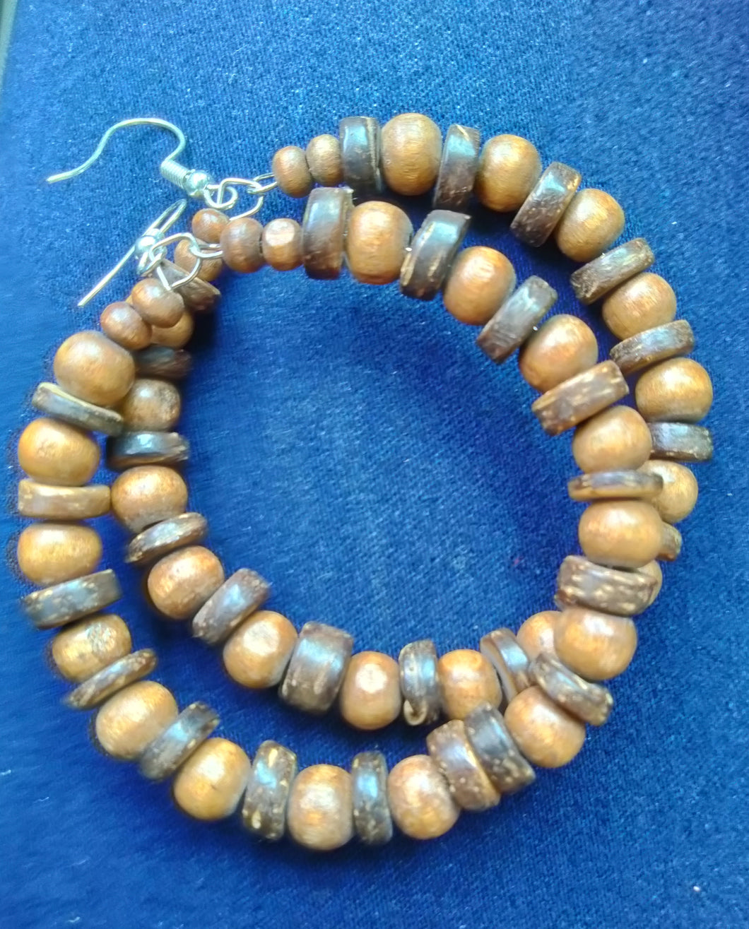 Earrings wood beads
