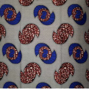 Nigerian Blue shell African Print Fabric